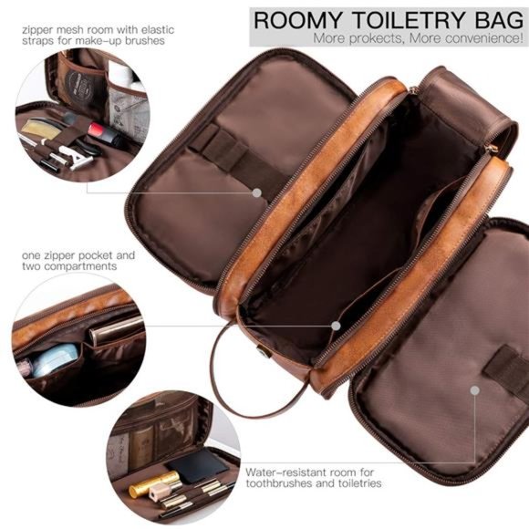 Toiletry Bag for Men, Large Travel Shaving Dopp Kit Water-resistant Bathroom Bag - Picture 2 of 6